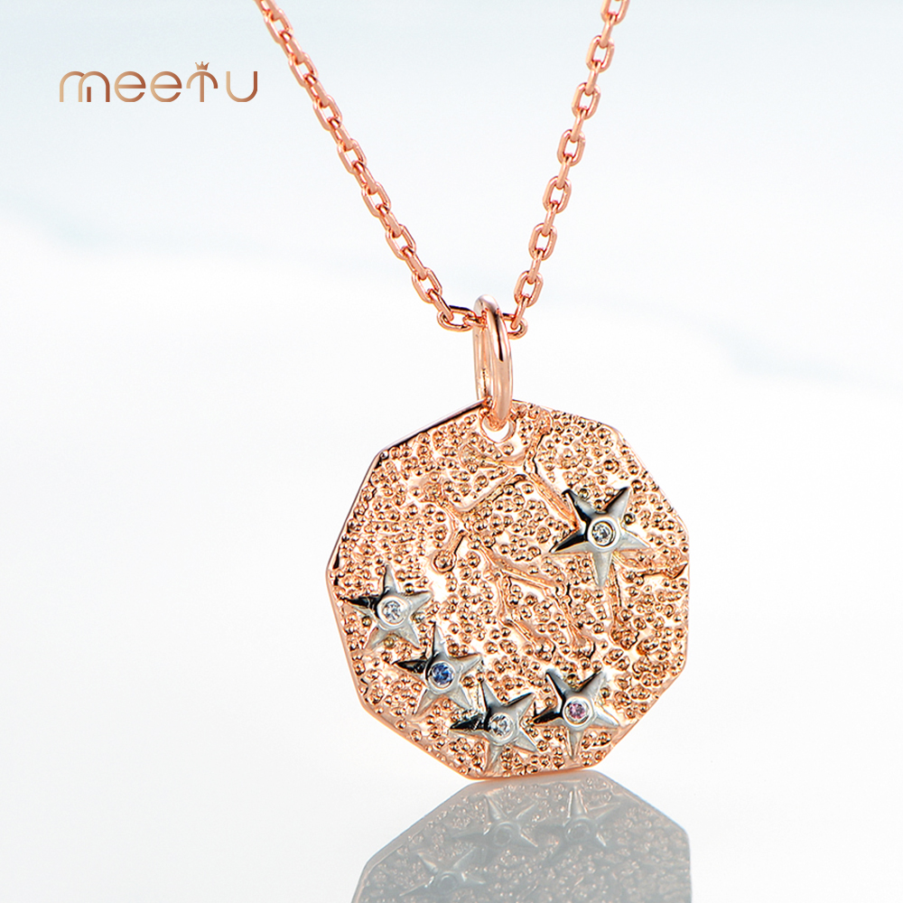 Empresas de subministración de xoias Colar de Géminis Zafiro vermello Ouro rosa 4