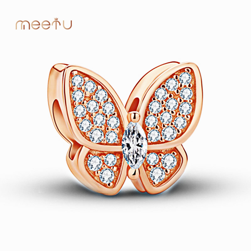 Rose Gold Wings Elegant Butterfly Charms Pendant MTSC7300 3
