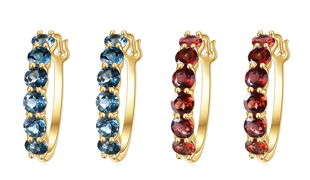 Gem Stone London Mavi Topaz 925 Sterlinq Gümüş Moda Sırğa 5