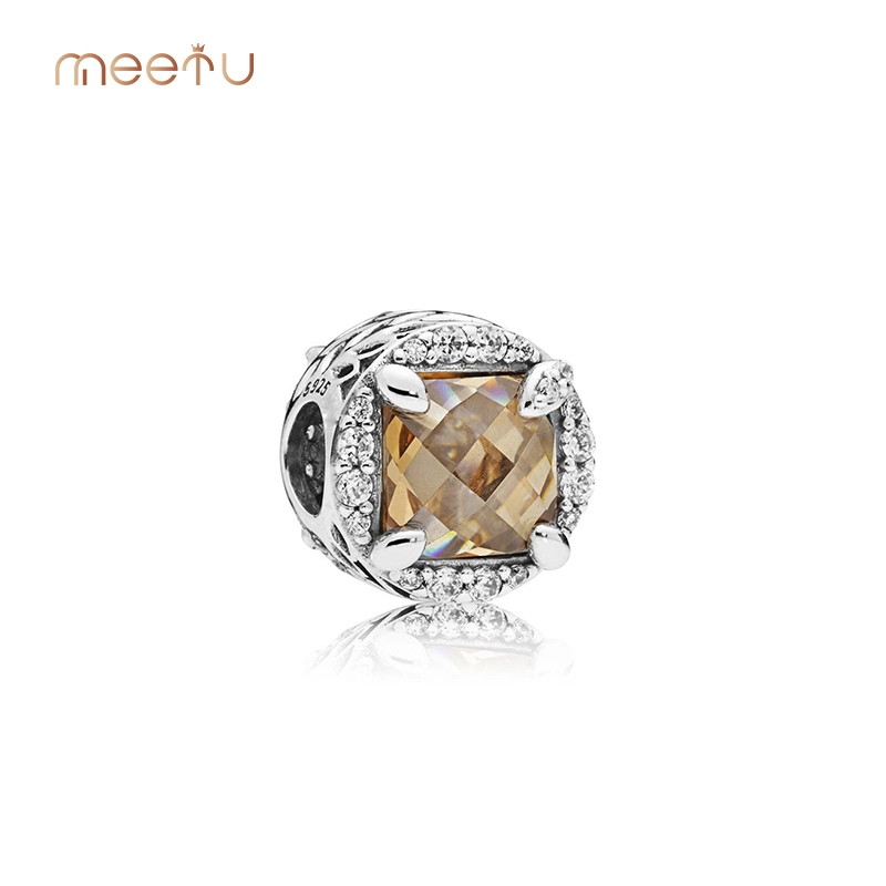 Four Prong Champagne Diamond Cut Charms Bead MTSC7290 1