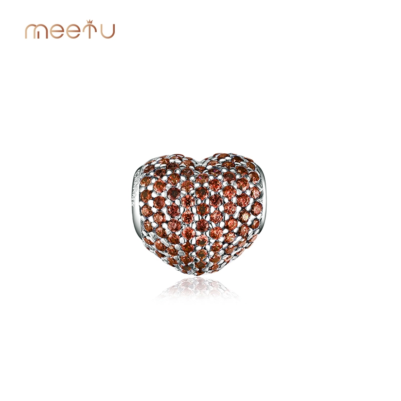 Dazzling Dark Garnet zircon Pave Heart Charms Rau Crafts 1