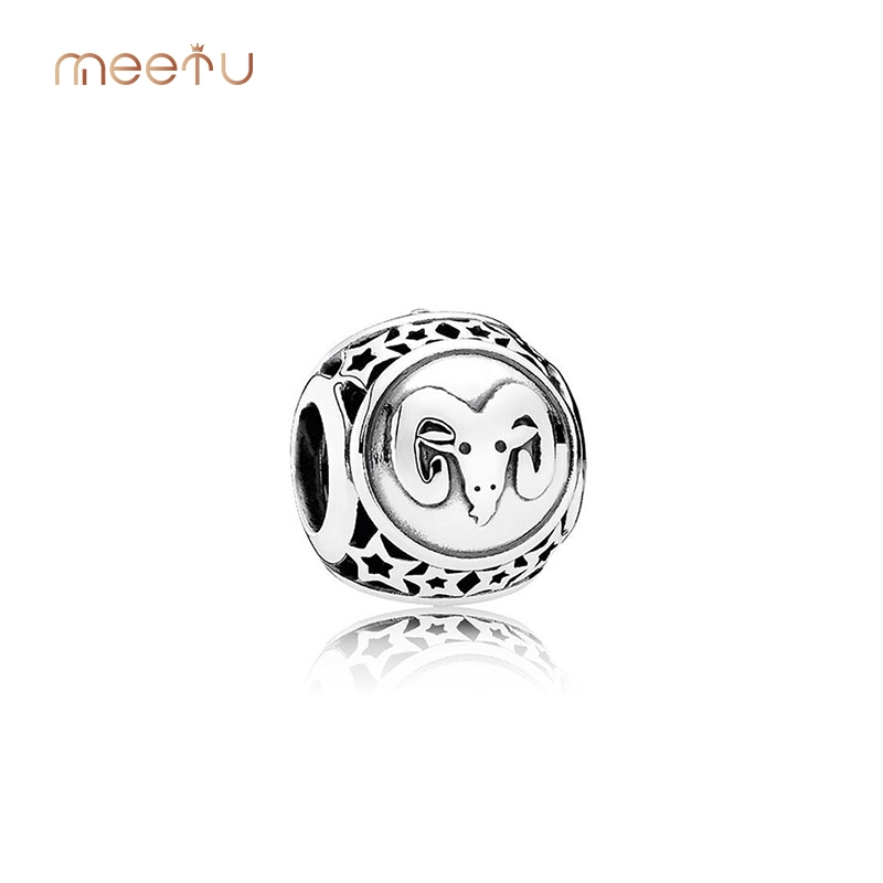 925 Sterling Silver Pisces Constellation Pendant Round Beads 1