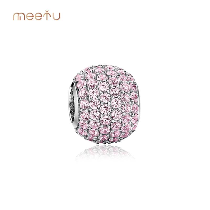 Manufacturer Jewelry Silver  Plated Baby Pink Color Charms Pendant 1