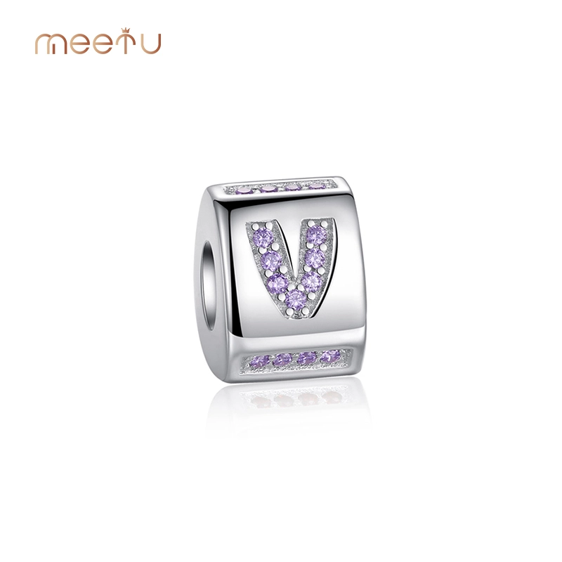 V Letter Pendant Necklace  For Victory Charms Bead -Meetu Jewelry 1