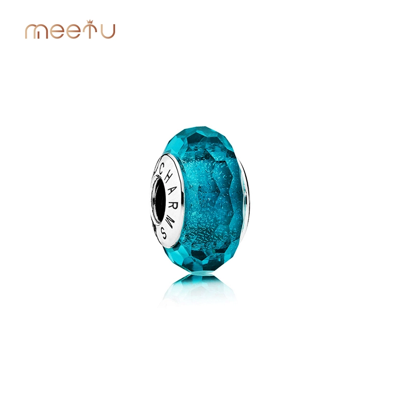 925 ọla ọcha amara N'ogbe Peacock Blue Agba Glazed Charm Pendant 1