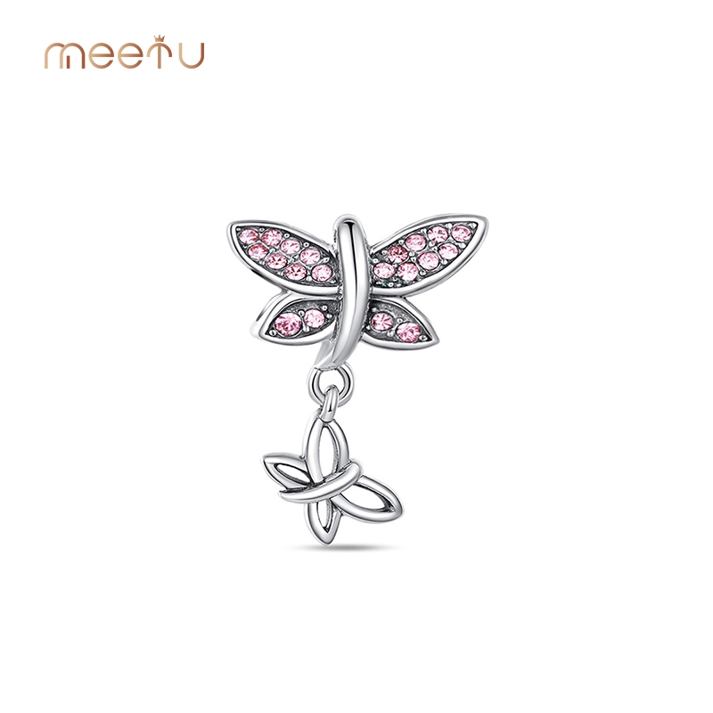 925 Charms Wholesale  Dazzling Flying Butterfly Pendant Meetu Jewelry 1