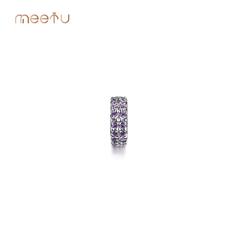 Sterling Silver Round Pave Spacers For Necklace Charms 1