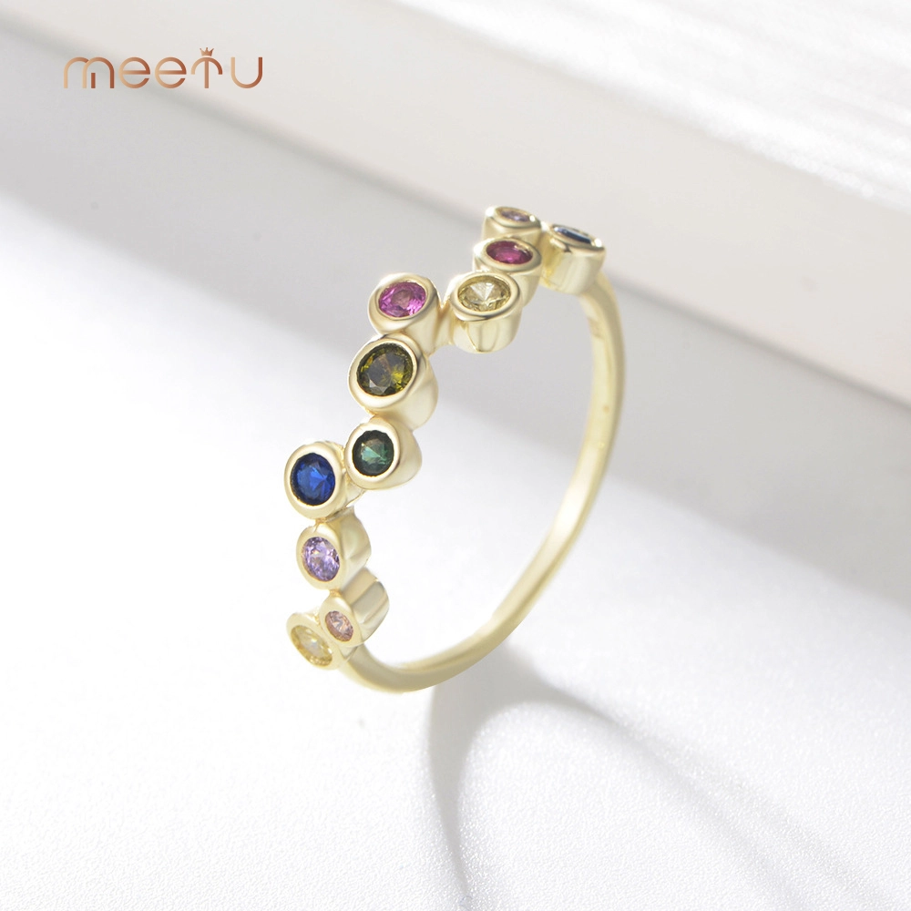 Hot Sale 925 Sterling Silver ចិញ្ចៀនពណ៌ឥន្ទធនូសម្រាប់ការបញ្ចុះតម្លៃ 1