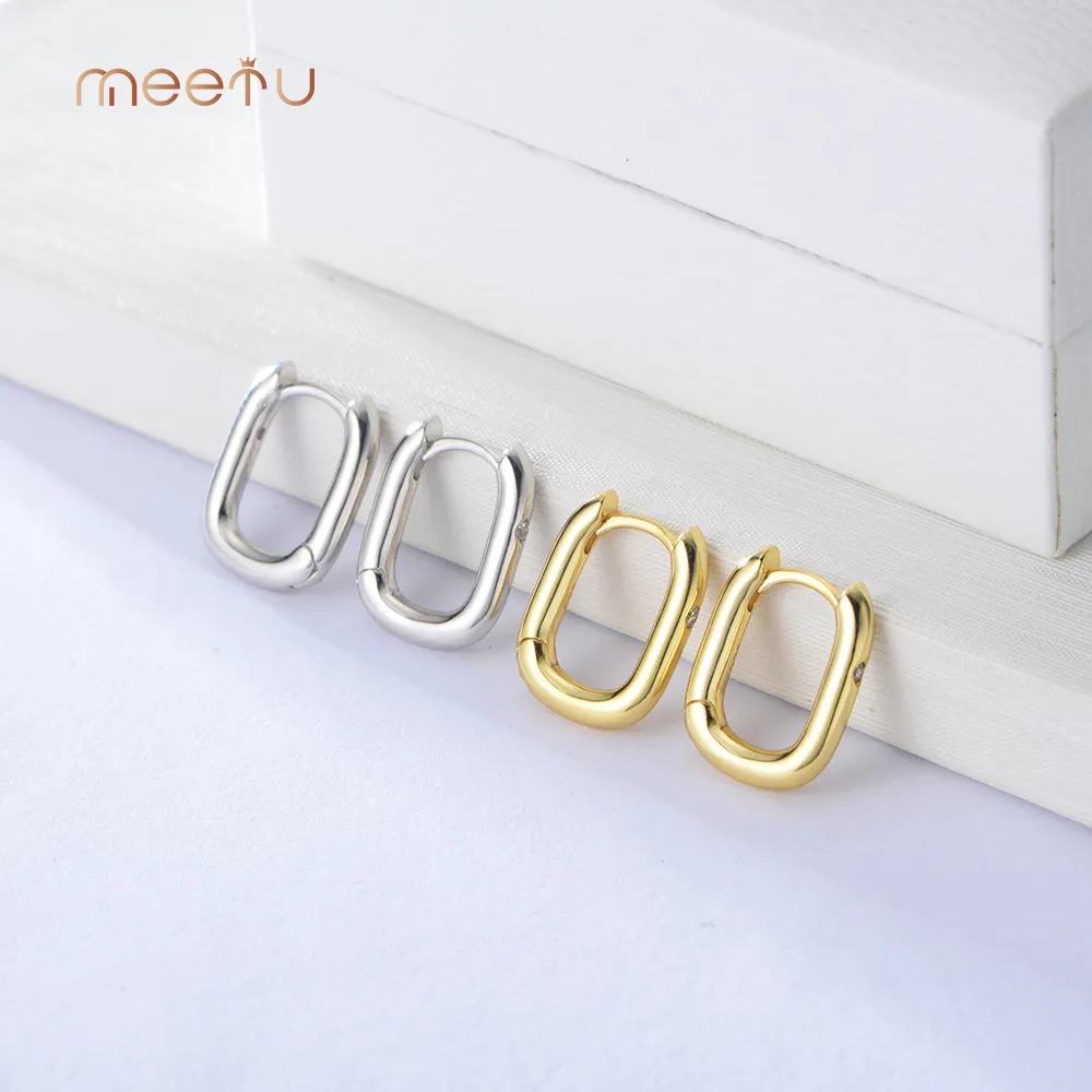 Meetu Jewelry Brand 925 Silver MTSE4129 Zircon Silver Earrings Design Meetu Jewelry 2
