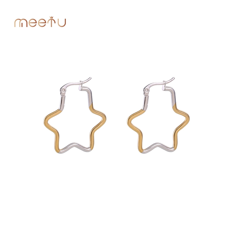 Metallic New Trend Stainless Steel Earrings Dual Color Earrings 1