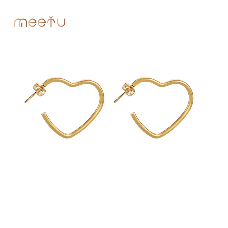 ក្រវិល Hoop រាងបេះដូងទល់នឹង Studs ប្រពៃណីសម្រាប់ពាក់ប្រចាំថ្ងៃ 1