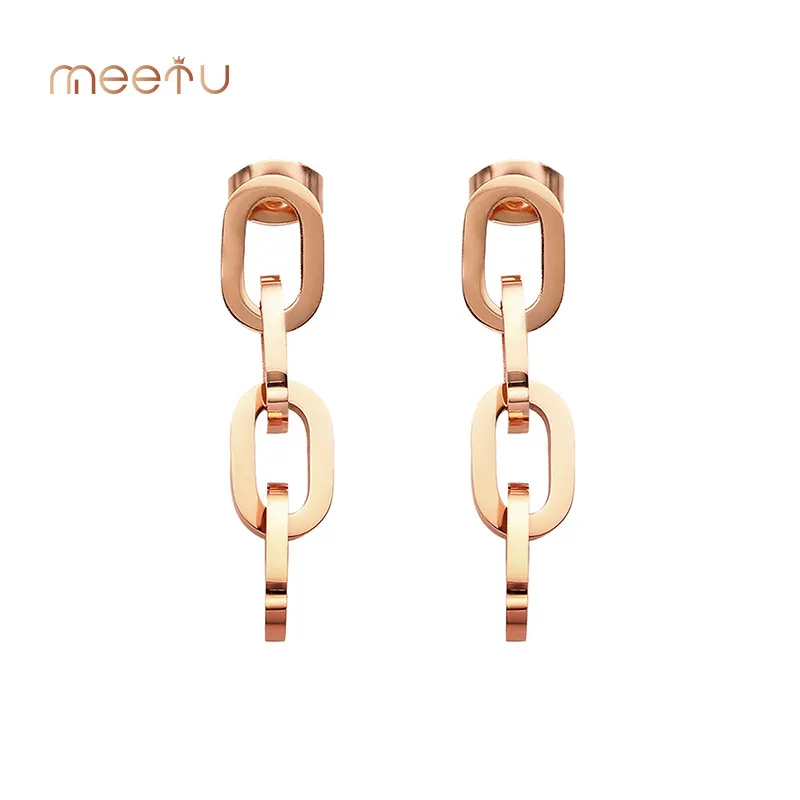 304 Stainless Steel with Gold Plated Enamel Stainless Steel Ear Piercing Meetu Jewelry Brand 3