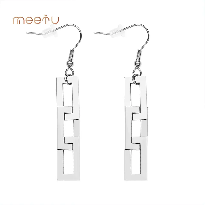 Surgical Steel Dangle Earrings 304 Stainless Steel with Gold Plated Surgical Steel Dangle Earr... 3