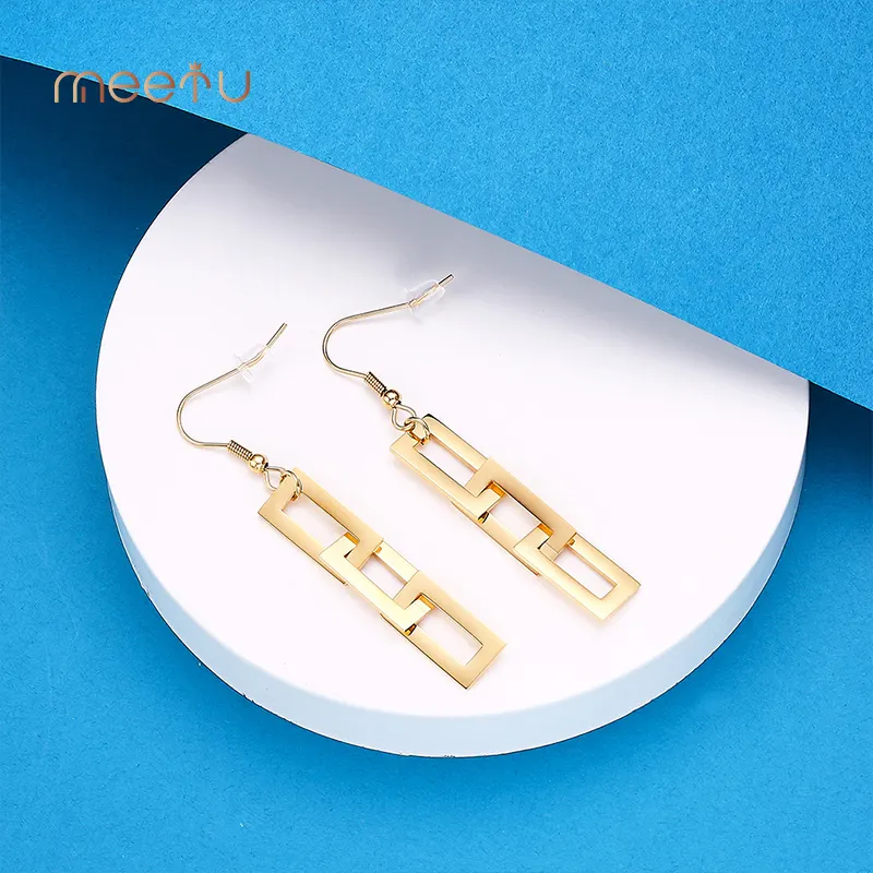 Surgical Steel Dangle Earrings 304 Stainless Steel with Gold Plated Surgical Steel Dangle Earr... 5