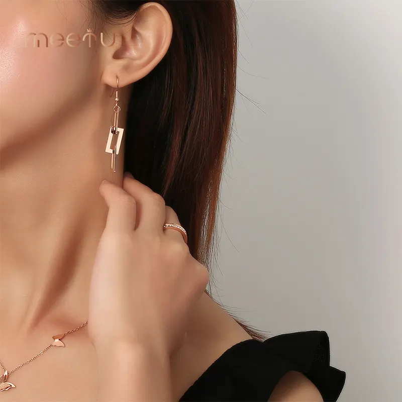Surgical Steel Dangle Earrings 304 Stainless Steel with Gold Plated Surgical Steel Dangle Earr... 4