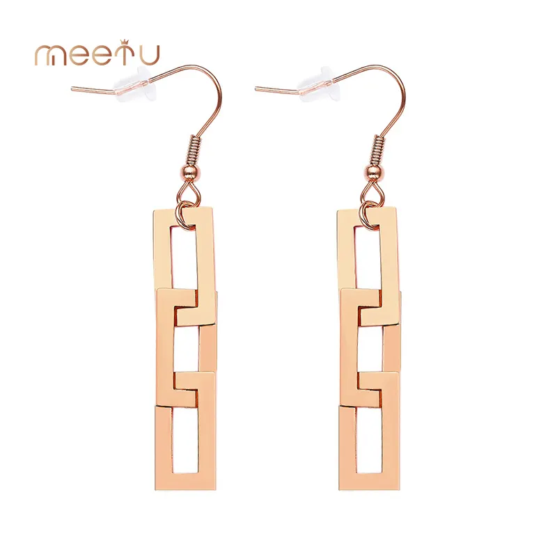Surgical Steel Dangle Earrings 304 Stainless Steel with Gold Plated Surgical Steel Dangle Earr... 2