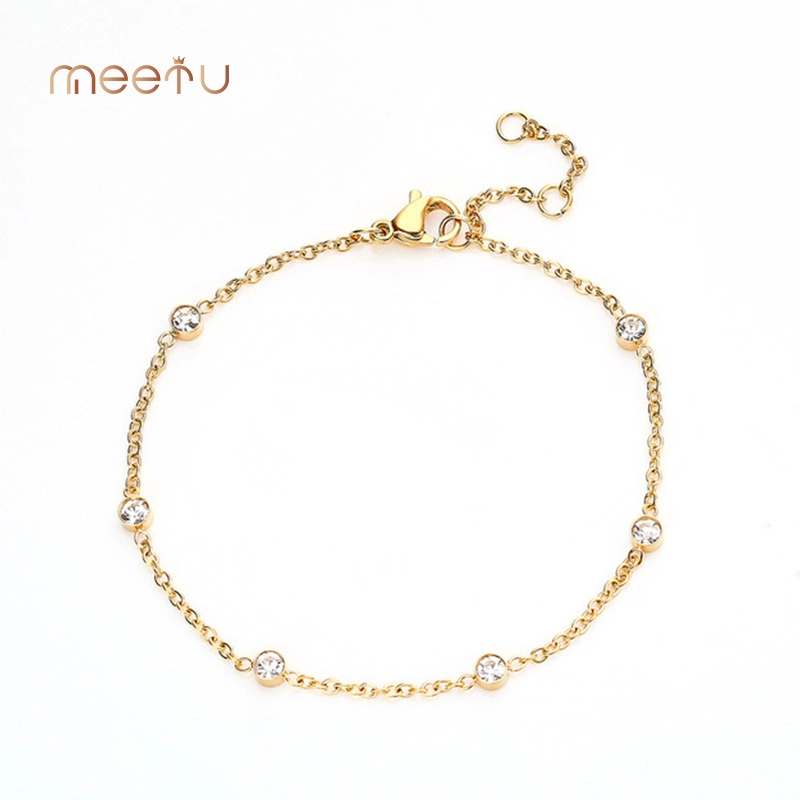 Mode en acier inoxydable de haute qualité avec bracelet en zircon transparent 1