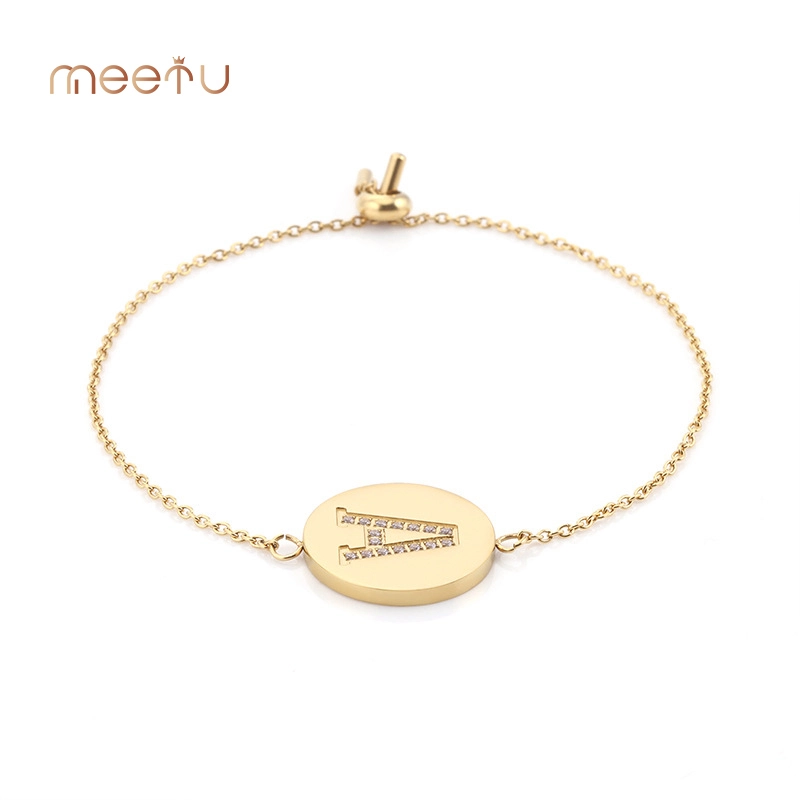 Ný hönnun Tíska Ryðfrítt stál gullhúðun Letter A armband 1