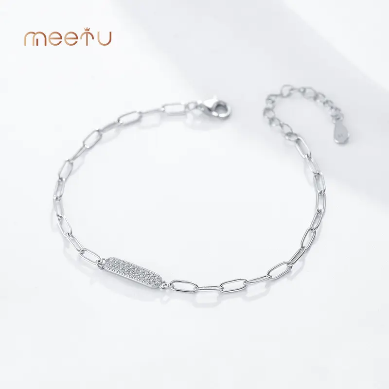 925 Silver Zircon Silver Bracelets Meetu Jewelry 2