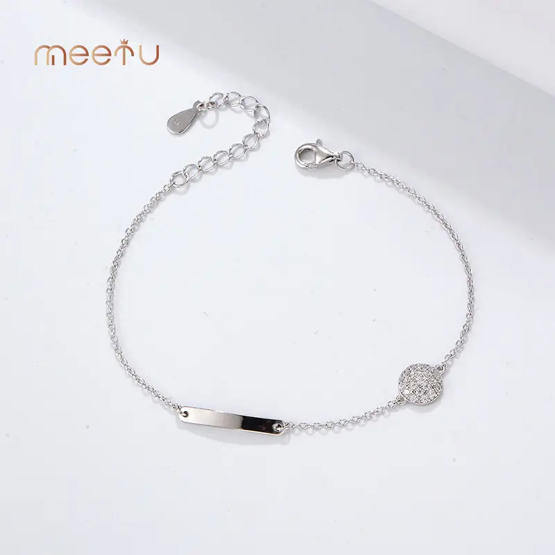 Handmade Sterling Silver Bracelets MTS2019 Zircon Handmade Sterling Silver Bracelets Meetu Jew... 2