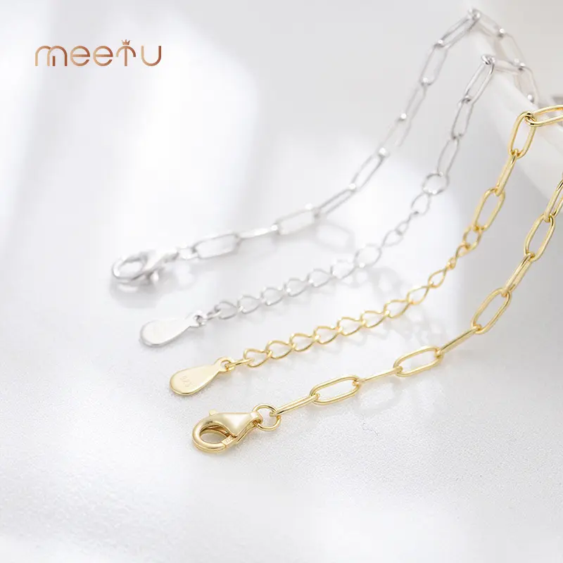 Wholesale 15+4cm Mens Sterling Silver Bracelets Meetu Jewelry Brand 3
