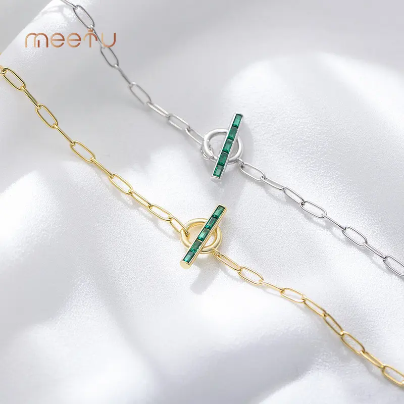 Wholesale 15+4cm Mens Sterling Silver Bracelets Meetu Jewelry Brand 2