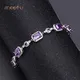 Prong Set Amethyst Meetu Jewelry Brand Solid Silver Bracelets 3