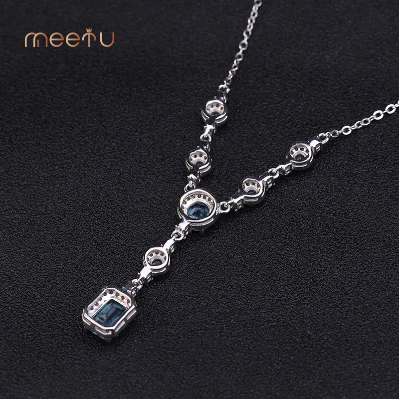 Meetu Jewelry Brand by Mutual Agreement Swiss Blue Topaz Meetu Jewelry Prong Set Letter Ring 3