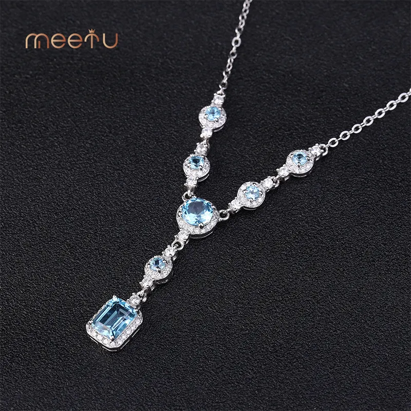Meetu Jewelry Brand by Mutual Agreement Swiss Blue Topaz Meetu Jewelry Prong Set Letter Ring 2
