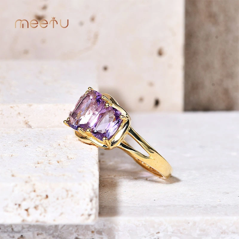 Amethyst Rings Sibat Birthstone Purple Crystal with 925 Sterling Zinver Jewelry for Women 1