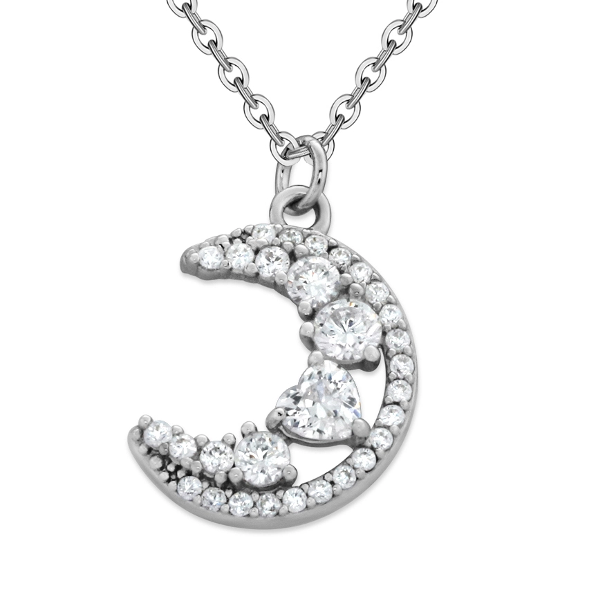 925 Italy Silver Chain with Silver Moon Pendant 1