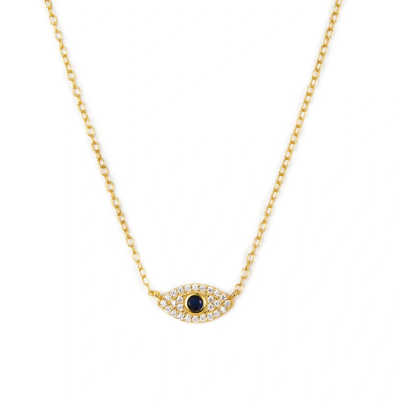 925 Sterling Silver Evil Eye Pendant with Chain - Ward off negativity with style! 1