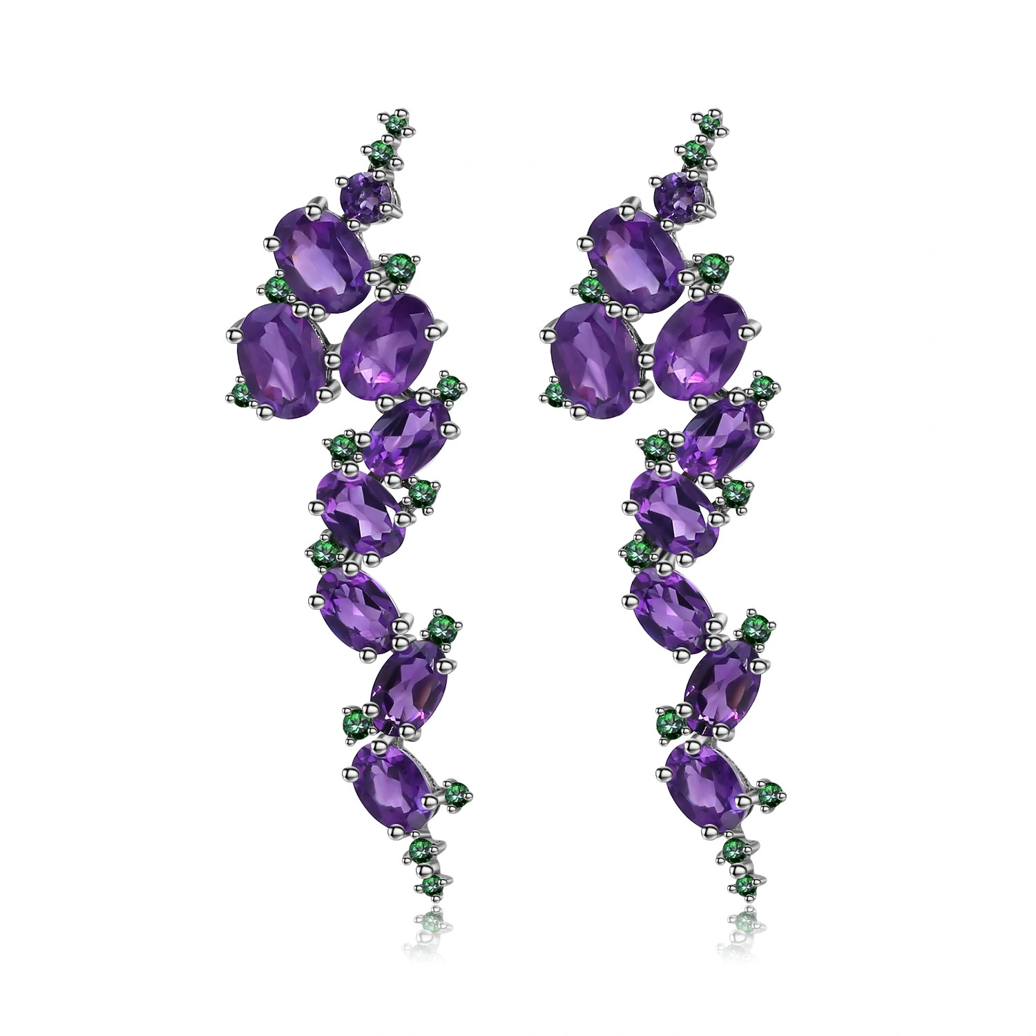 شاندار اطالوي ڊيزائنر 925 سلور Amethyst ڪنارن 1