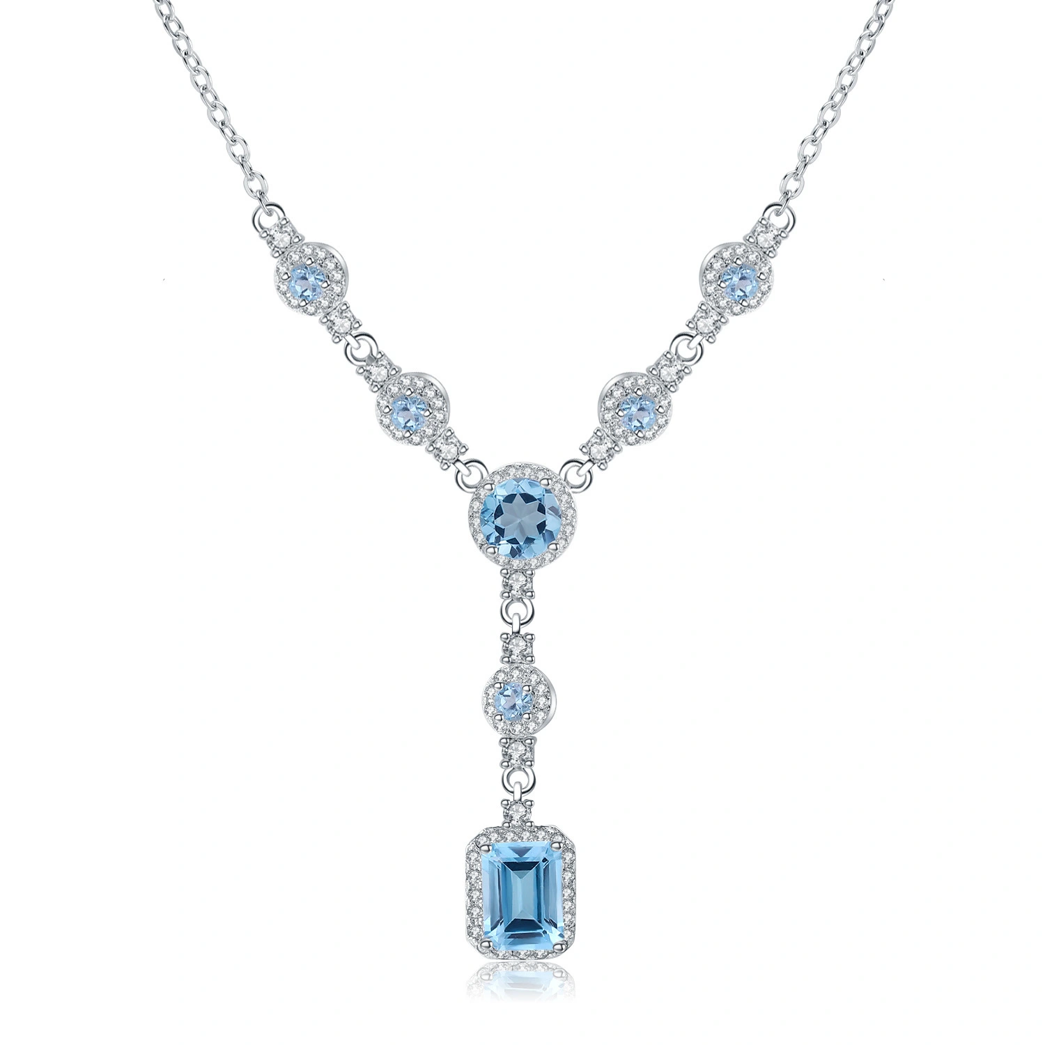 S925 Silver Natural Topaz Pendant: Elegance in High-End Luxury Gemstone Necklace 1