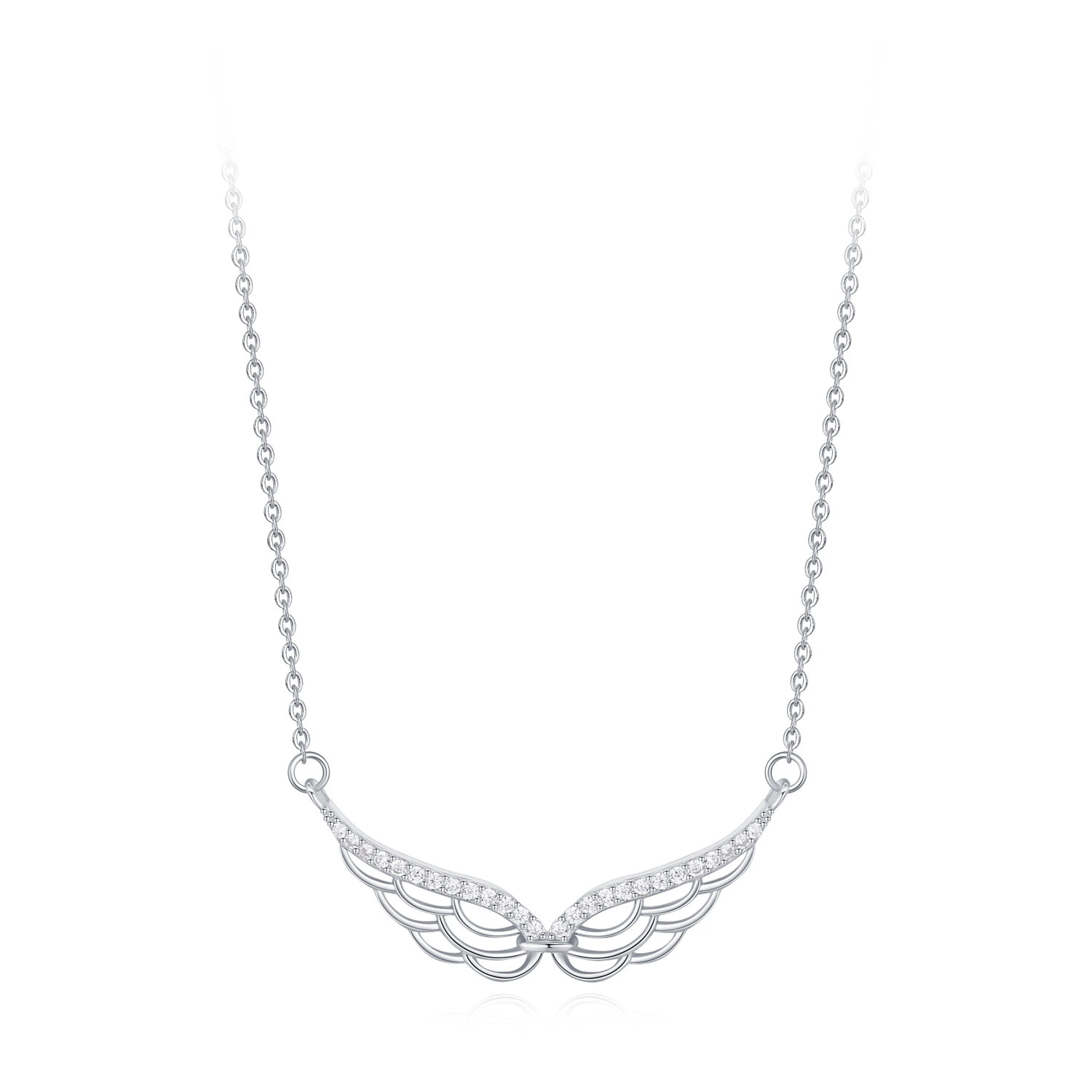 Meetu Sterling Gümüş Qanadları Chic Dailywear üçün boyunbağı 1