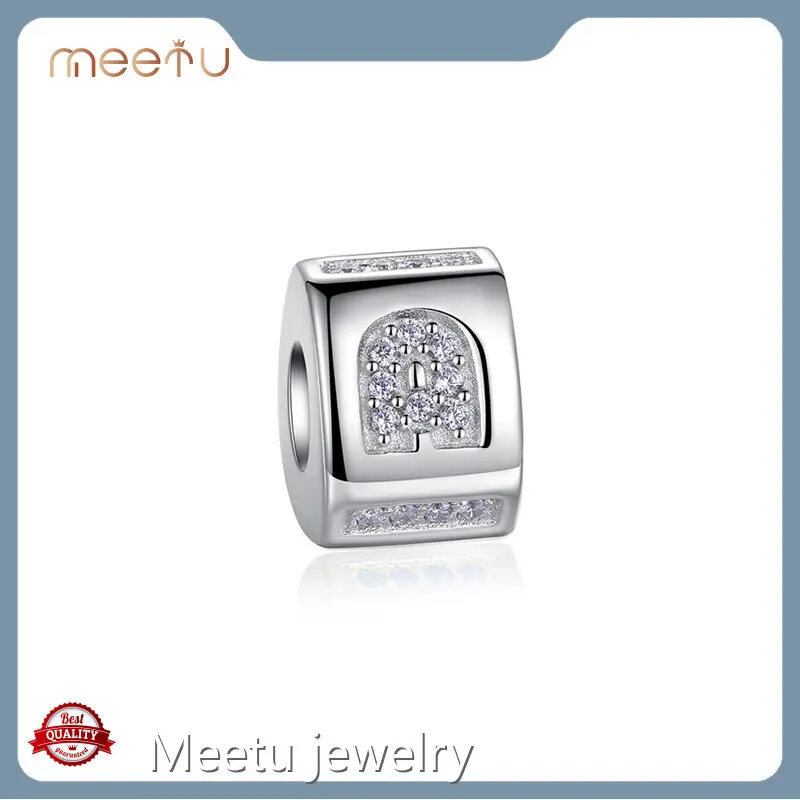 Meetu Jewelry Brand MTSC7143 Prong Setting 925 Silver Plain Silver Charm 1