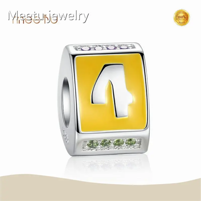 Meetu Jewelry Brand MTSC7125 Hole Size 5mm Custom Number 2 Necklace Pendant 1