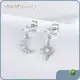 Meetu Jewelry Brand Prong Set Zircon Custom Long Silver Earrings 1