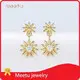 Meetu Jewelry Brand Prong Set MTSE4133 Custom Real Silver Earrings，blue Silver Earrings 1