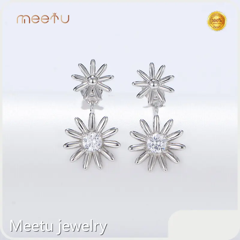 Meetu Jewelry Brand MTSE4133 Unusual Silver Earrings 925 Silver Factory 1