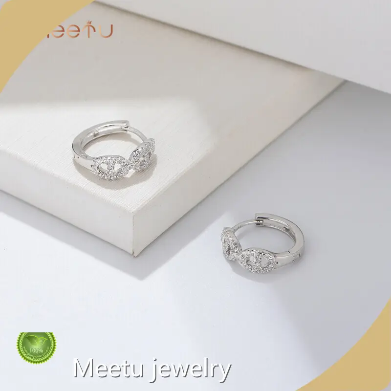 Meetu Jewelry Brand MTSE4134 MTSE4134 Prong Set Green and Silver Earrings 1