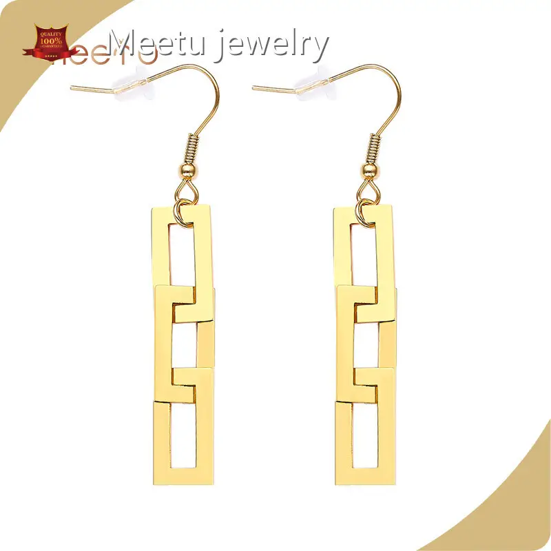Surgical Steel Dangle Earrings 304 Stainless Steel with Gold Plated Surgical Steel Dangle Earr... 1