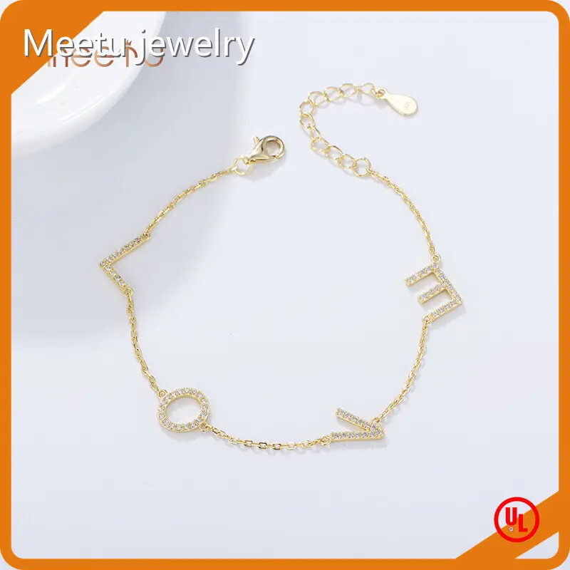 Cute Silver Bracelets Meetu Jewelry Zircon 16+4cm Meetu Jewelry Brand 1