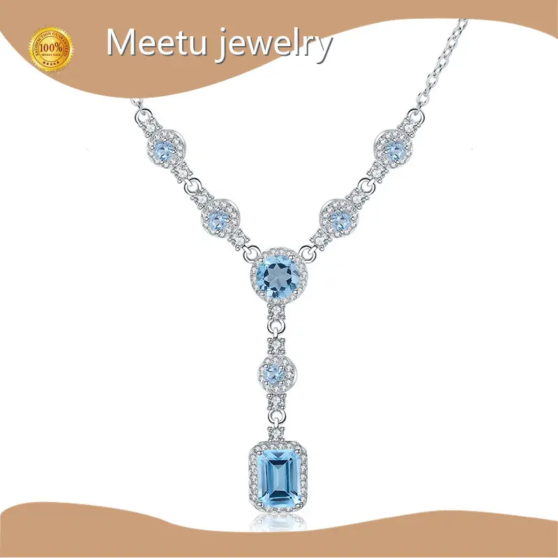 Meetu Jewelry Brand by Mutual Agreement Swiss Blue Topaz Meetu Jewelry Prong Set Letter Ring 1