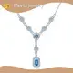 Meetu Jewelry Brand by Mutual Agreement Swiss Blue Topaz Meetu Jewelry Prong Set Letter Ring 1