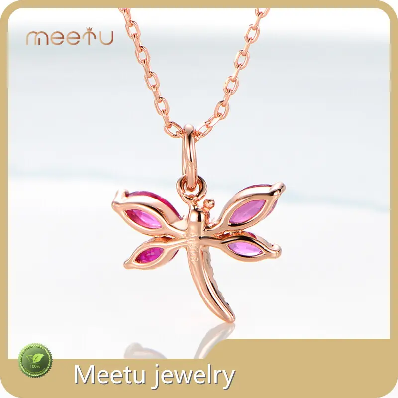Meetu Jewelry Brand 42cm Electroplated 18k Rose Gold (k Red) Blue Crystal Charms Guangzhou 1
