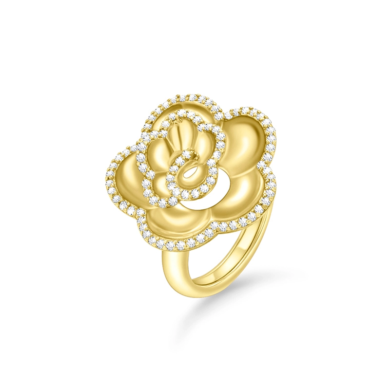 Double-layered Floral Embellishment Ring: A Unique and Sophisticated Design 1