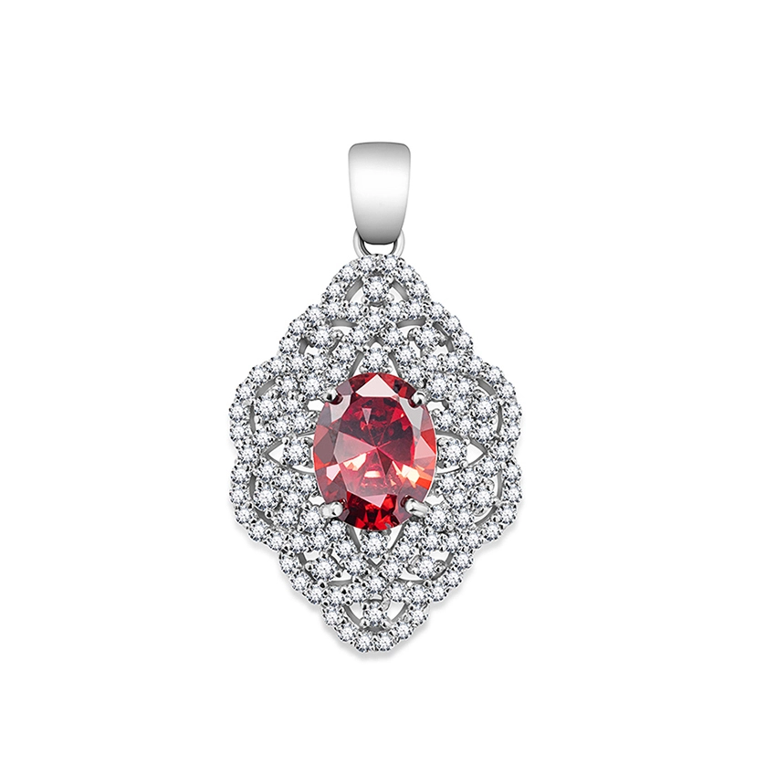 Exquisite Silver Pendant with Dazzling Ruby 1