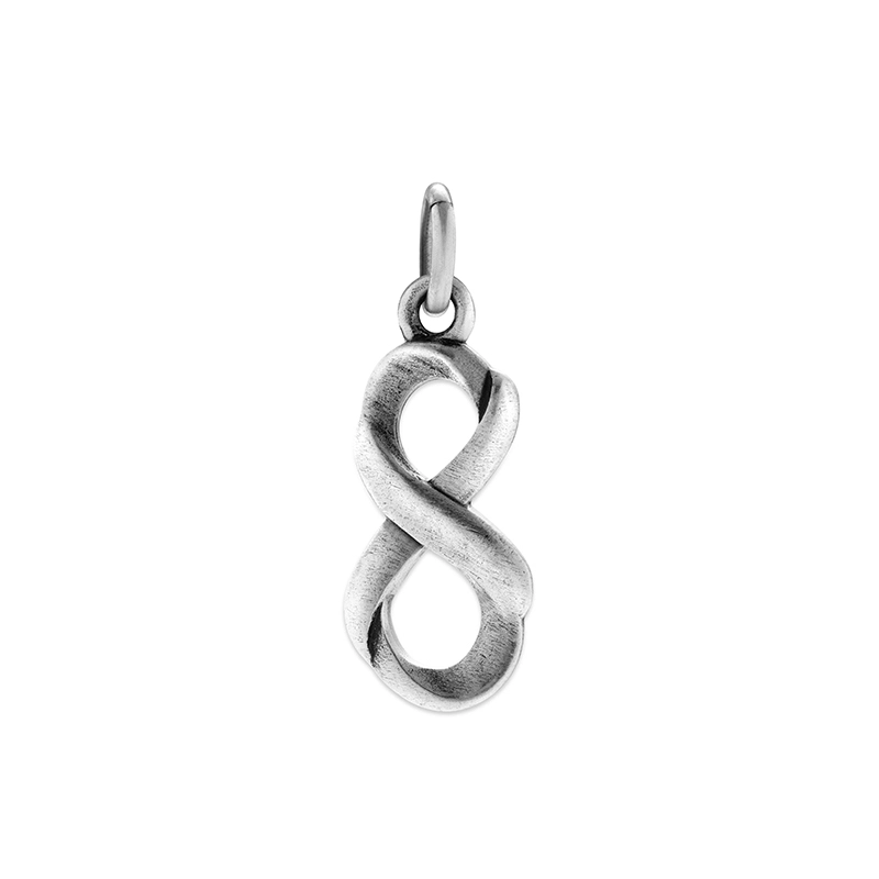 Elegancia atemporal: colgante con símbolo eterno de plata vintage 1
