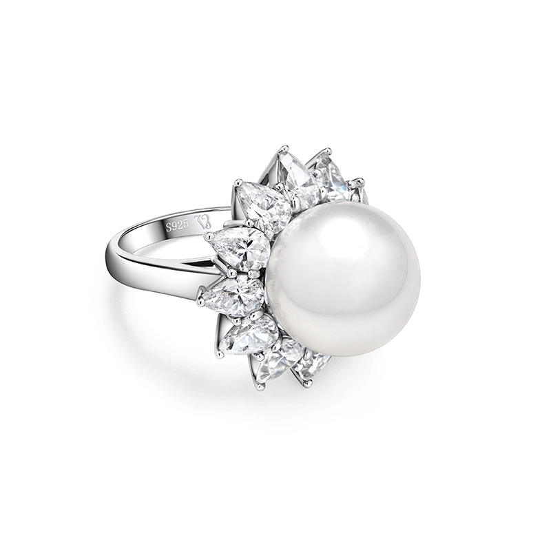 Classic Elegance: Genuine Silver 925 Pearl Ring 1